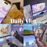 vlog | ガチャは忍耐^-^？💦原神KFCコラボ食べる🍗⭐︎フィギュア開封.学マス🎓など