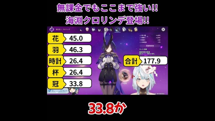 【原神／俺のキャラを見てくれ 516】無課金武器でもここまで強い！？海淵のフィナーレクロリンデ登場！！【ねるめろ】【切り抜き】#shorts