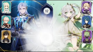 原神 | 12月深淵12層有手就行攻略 配隊思路 手法解說 上位替代 (ps:上半沒水龍王, 用希諾寧會簡單凹1點, 僕希最簡單, 雷希也可以, 減抗比較吃香)