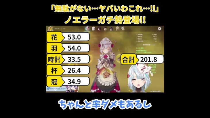 【原神／俺のキャラを見てくれ 532】「無駄が無さすぎる…！！」ヤバいノエラーガチ勢登場！！【ねるめろ】【切り抜き】#shorts