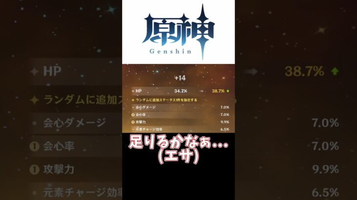 ディシア用に強化したんだけど… #原神 #genshinimpact  #聖遺物強化ガチャ #聖遺物強化