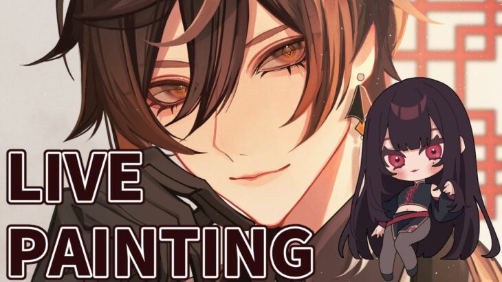 【お絵描き配信】作業雑談！イラストレーターが原神キャラを描きながら雑談する【新人Vtuber/御影月】