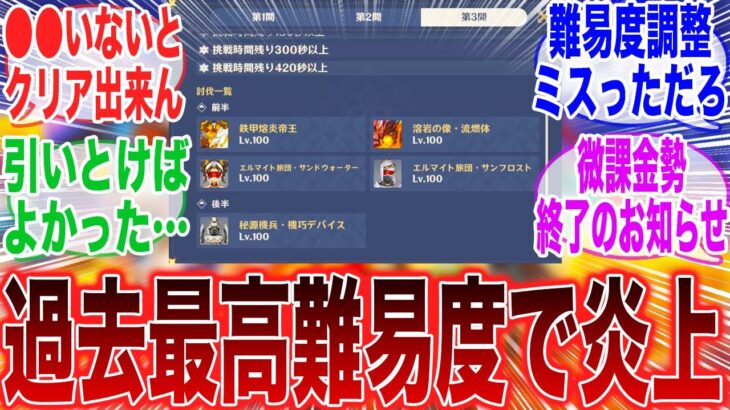 【原神】今期螺旋の難易度に一部の旅人が激怒！？賛否両論分かれる中〇〇で煽ってしまう人が続出…【ガチャ】【祈願】【考察】【スネージナヤ】【原神反応集】【フリーナ】【ナドクライ】【スカーク】【イファ】