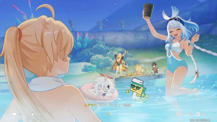 原神実況！空のポニーテールと水着ムアラニと浮き輪パイモン！絶対アンケートで評判よかったんだろｗキィニチの海パンも。笑 ver.5.5(PS5)  #Genshin #原神 #ゲーム実況 #原神攻略