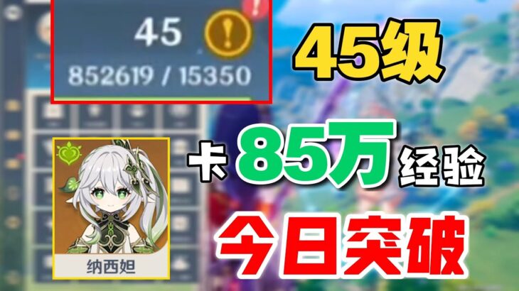 45级原神号“卡了近85万经验的痛苦号”突破之后更…目标2000点赞