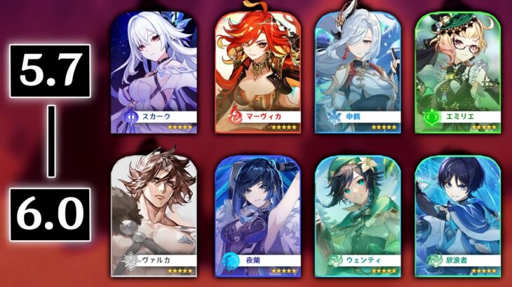 最新情報！Ver.5.7から6.0までのガチャ！マーヴィカ、ファルカ、スカーク【原神/げんしん】