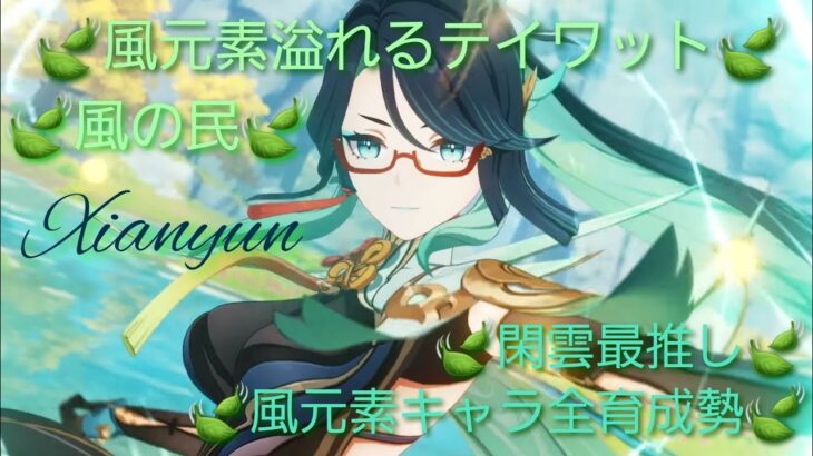 【原神】とある風使いの原神風神録(ver5.6)キャラ鑑賞○、お手伝い○(討伐系のみ)、螺旋攻略相談○ #閑雲 #留雲借風真君 #原神