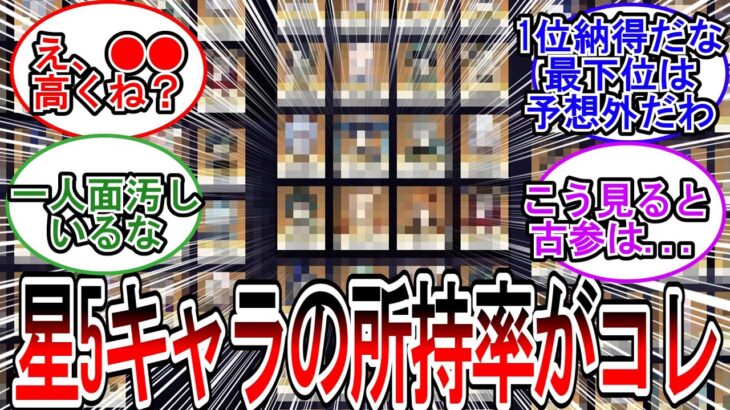 【原神】「星5キャラの所持率がコレらしいぞ！意外過ぎる」に対する旅人の反応【反応集】