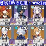 【原神】Ver5.6第2期螺旋12層はキャラLv70台&星4武器で★9とれるのか？※星5キャラ有り