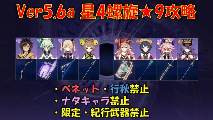 【原神】Ver5.6a螺旋 星4攻略 ベネ行秋、ナタキャラなし【VOICEROID解説】【げんしん】【Genshin Inpact】