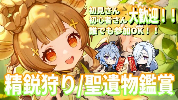 【原神】キャラ縛り精鋭狩りと聖遺物鑑賞。参加OK！世界ランク9/概要欄必読！【参加型】