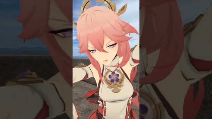 【堤防 クレイジー 3/5】遠くの雲を望みながら 原神の雷電将軍と八重神子が「LADY CRAZY」【原神 AR ダンス  HIMEHINA】