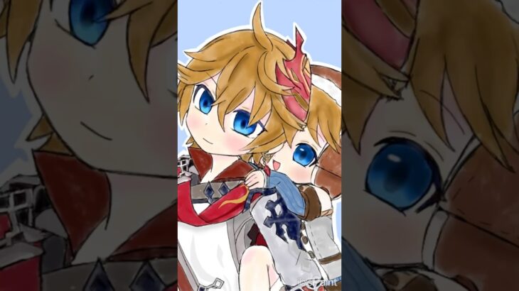 ルーレットで当てたキャラを描く#ganshinimpact #原神 #イラスト #タルタリヤ#shorts