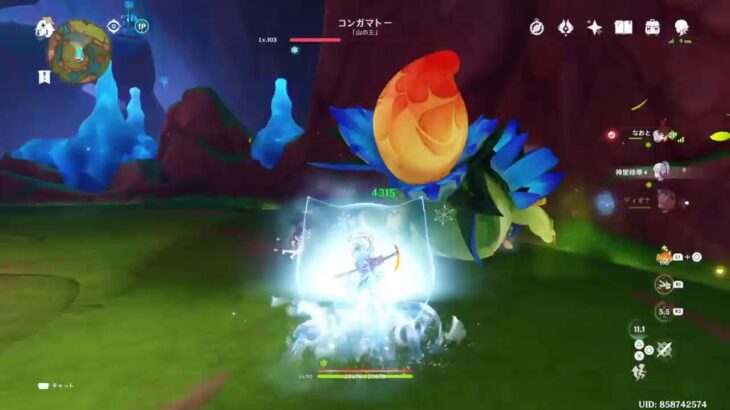 PS版原神、自世界で日課と紀行攻略(地脈12 ボス周回10回。VC通話可