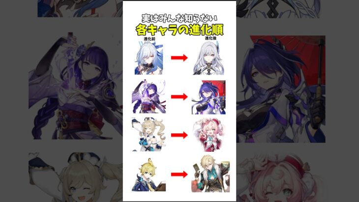 実はみんな知らないキャラの進化順【原神・スタレ】#原神 #genshinimpact #genshinmemes #崩壊スターレイル #スタレ #honkaistarrail #hsr #meme
