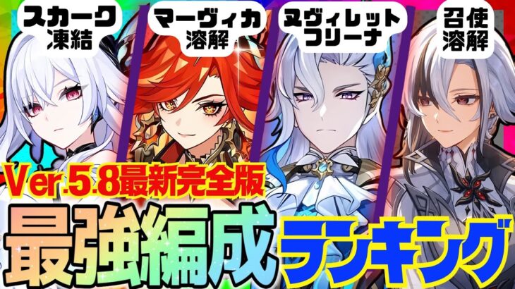 【原神】Ver.5.8最新版！原神廃人が選ぶ「最強パーティランキング」BEST7‼【VOICEVOX解説】