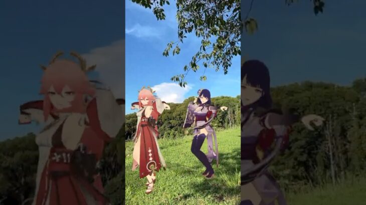 【夏雲 クレイジー 5/5】見晴らす夏空 原神の雷電将軍と八重神子が「LADY CRAZY」【原神 AR ダンス  HIMEHINA】