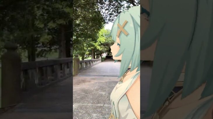 【路上の ツギハギ 2/5】曇り空で割と涼しい木陰の歩道で 原神のファルザンたちが「ツギハギスタッカート」【原神 AR ダンス】