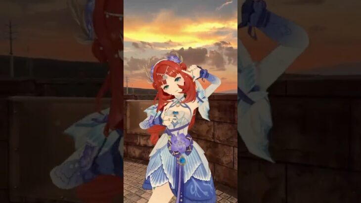 【紅の空にクレイジー 2/5 】鮮やかな夕焼けに舞う 原神のファルザンとニィロウが「LADY CRAZY」【原神 AR ダンス  HIMEHINA】