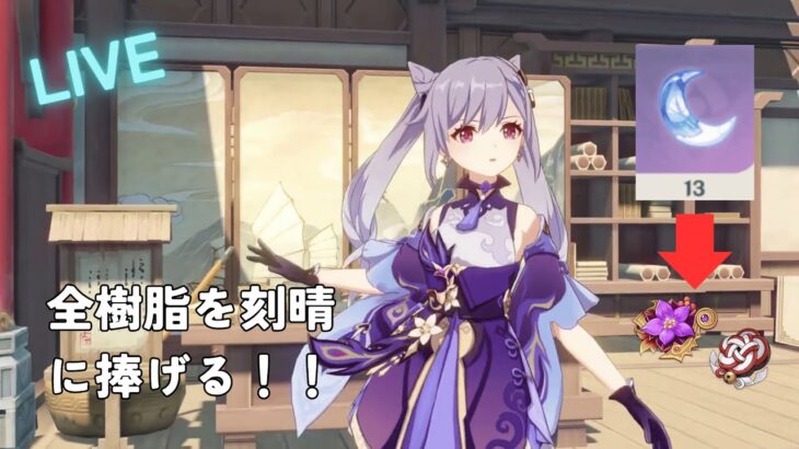 【原神】大量の樹脂を刻晴に捧げて最強にしよう！参加型配信！初見さん大歓迎！