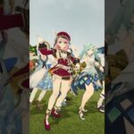 【夕日に照る KING 3/3】緑の木々が金色に映える夕暮れ 原神のシャルロットたちが「KING」【原神 AR ダンス】