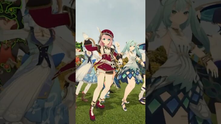 【夕日に照る KING 3/3】緑の木々が金色に映える夕暮れ 原神のシャルロットたちが「KING」【原神 AR ダンス】