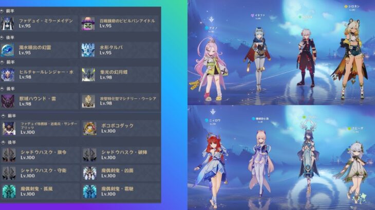 【原神】Ver6.0螺旋12層初見攻略〈アイノ、イネファ・ニィロウ、ラウマ〉