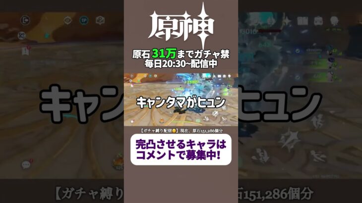 投票で完凸キャラ決めるガチャ禁配信 282日目 #ガチャ禁 #原神 #ゲーム実況 #genshinimpact #無課金 #hoyoverse #mihoyo #参加型 #配信 #聖遺物