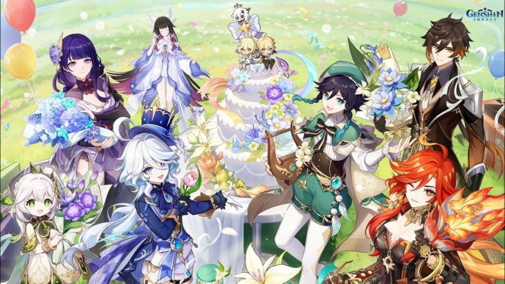 【原神】　5周年記念！！　キャラ装備紹介〜