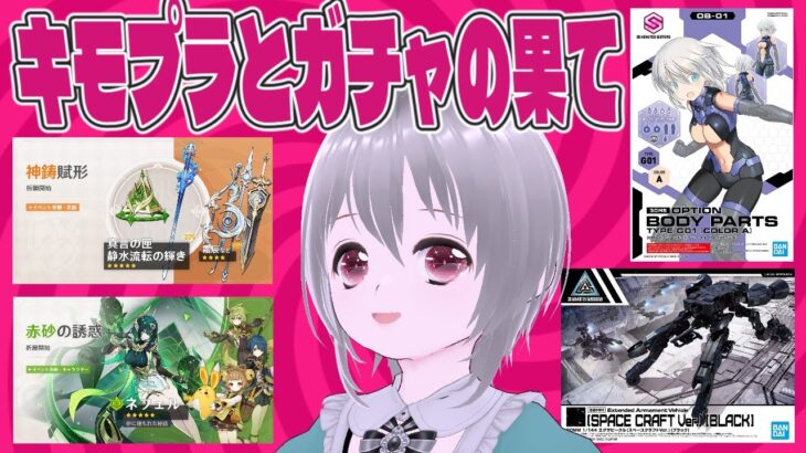 夕方配信、原神ガチャとキモプラ制作　30MM×30MS　ドール者が美プラを作る２０.1 #30MS #美プラ #30MM #キモプラ