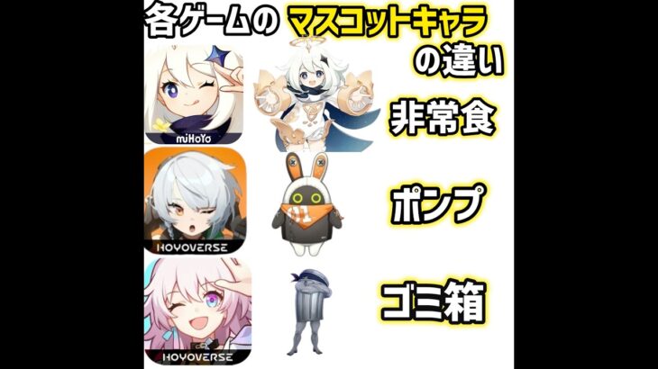 ホヨバのゲームのマスコットキャラの違い #原神 #genshinimpact  #ゼンゼロ #スタレ #崩壊スターレイル