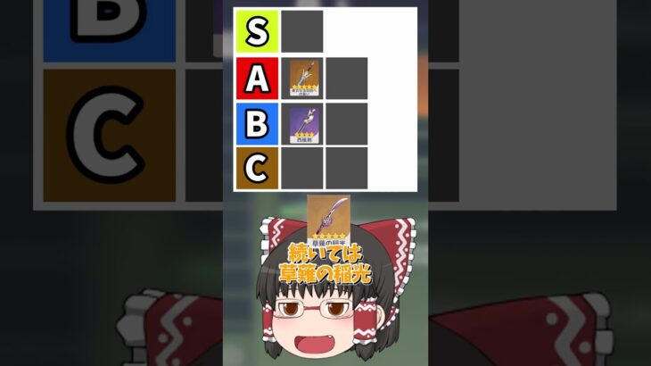 【原神】原神のぶっ壊れ武器格付けランキングを作ってみた！やっぱり最強はあの武器！【ゆっくり実況】 #原神 #ゆっくり実況 #short #shorts