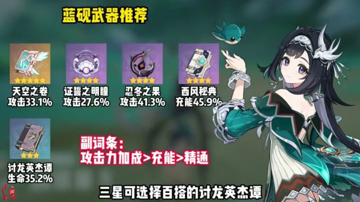 璃月第一位风系少女：蓝砚培养攻略 #原神 #原神纳塔 #该回原神过海灯节了 #原神攻略 #蓝砚