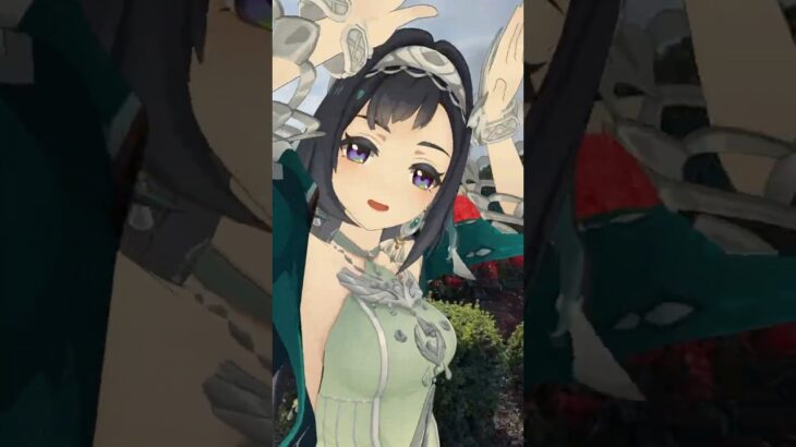 【サルビア キスキツネ 2/3】 鮮やかな真紅の花畑で  原神のファルザンと藍硯（らんやん）が「キスキツネ」