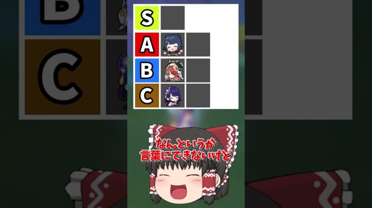 【原神】原神の妹にしたいキャラのティア表を作れ！みんなが妹にしたいキャラいる？【ゆっくり実況】 #原神 #ゆっくり実況 #short #shorts