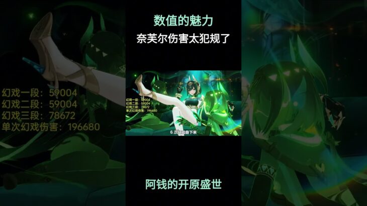 数值的魅力，奈芙尔伤害真的太犯规了！ #原神 #原神空月之歌 #奈芙尔 #原神攻略 #奈芙尔配队