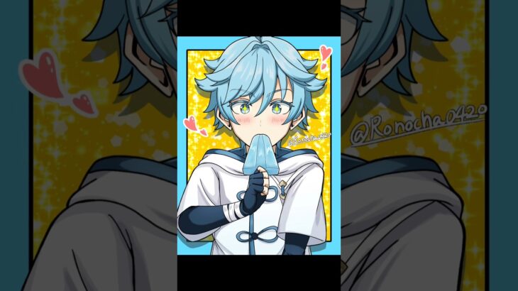 3時間でルーレットで出た原神キャラを描くその2#原神 #イラスト #イラストメイキング #アイビスペイント #重雲