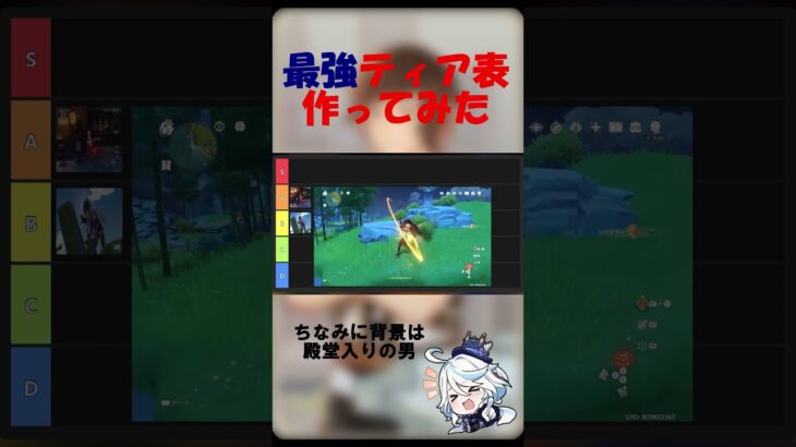 ［原神］私事ですが、最強ティア表作ってみました。 #genshinimpact #genshin #切り抜き #原神