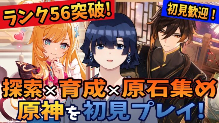 【原神/ガチャ】ランク56突破！鍾離狙い！とヤフォダと少女と傀儡とヌヴィレットとファルカとヴァレサとシロネンとイネファと雷電将軍と八重神子と心海に向けて原石集め！
