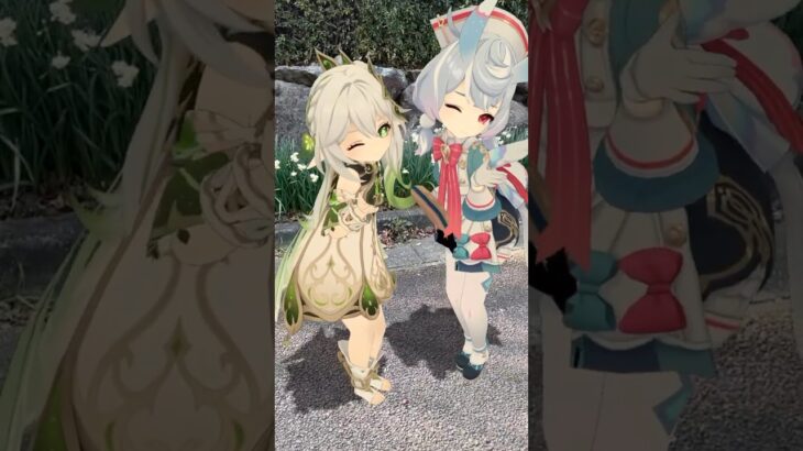 【冬の水仙 愛包 4/4】帰り際に花が目に止まったので  原神のナヒーダとシグウィンが「愛包ダンスホール」【原神 AR ダンス  HIMEHINA】