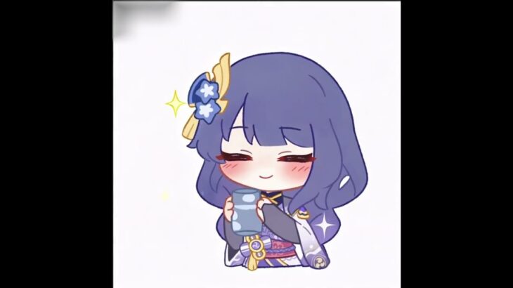 びっくり雷電将軍！ちびキャラのお茶時間🍵 #原神 #ちびキャラかわいい