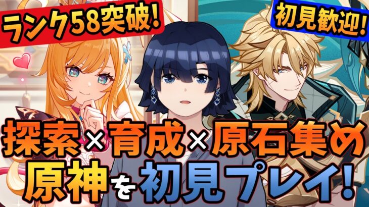 【原神/ガチャ】ランク58突破！コロンビーナとイネファとヴァレサとシロネンの育成！ヌヴィレットとサンドローネとアリスとニコとファルカとシグウィンと雷電将軍と八重神子と心海に向けて原石集め！