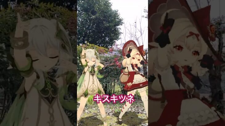 【春を待つ ロリ キスキツネ 1/3】まだ寒いはずだと思っていた2月だけど あちこちに春の気配 原神のナヒーダと魔女っ子クレーが「キスキツネ」【原神 AR ダンス  HIMEHINA】