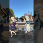 【滑りたい キスキツネ 3/3】まだ工事中の新しい滑り台で 早く滑りたい  原神のふたり綾華が「キスキツネ」【原神 AR ダンス  HIMEHINA】