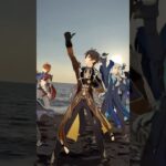 【海の男だぜ! ブリキ 3/5】静かに打ち寄せる夕波に 原神の鍾離船長とイケメンクルーたちが波打ち際で「ブリキノダンス」【原神 AR ダンス】