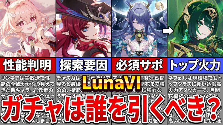 【原神】LunaⅥのガチャラインナップとリンネアの性能が判明！誰を確保すべき？【ゆっくり解説】