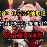 原神：6.5卡池抽取建议，抽莉奈娅还是蛇鹿组合？兹白复刻消息#原神 #原神攻略 #原神的日常 #莉奈娅 #木偶