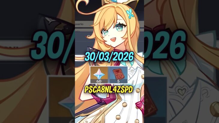 CODIGO DE 60 PROTOGEMAS ❄ 30 de marzo 2026 #shorts #genshinimpact ESCOFFIER Luna VI KATHERYNE