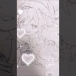 最近原神始めたので好きなキャラ書いた(1枚目がうろ覚え、2枚目が模写)#原神 #テンプレート #ウェンティ #shorts