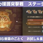 [原神] 波と岩礁の邂逅 火力援護突撃戦 ステージⅣ 『行く手を阻む厳霜のごとく』 お試し＆星4のみ攻略 [イベント]